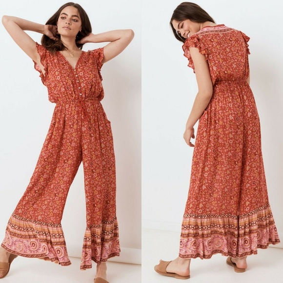 Spell Pants - Spell & The Gypsy Collective Dahlia Red Jumpsuit S